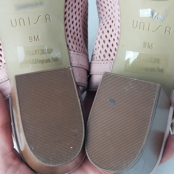 UNISA Slingback Heels Womens 9M pink suede Open Toe Block Heel - Picture 10 of 12